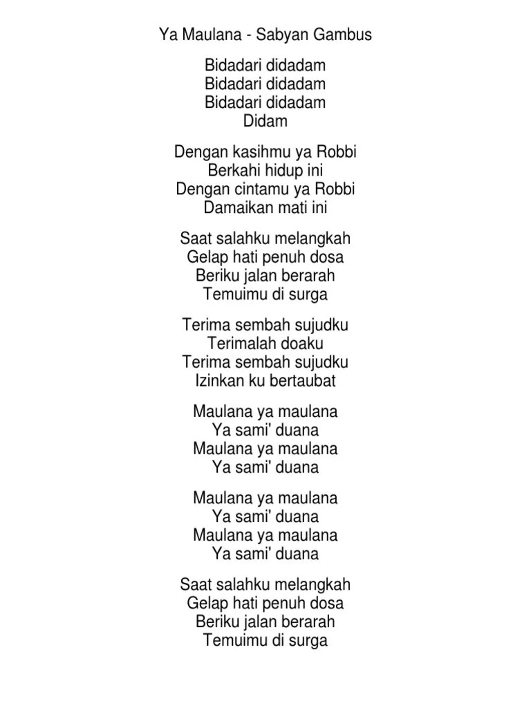 Lirik Lagu Nissa Sabyan | PDF
