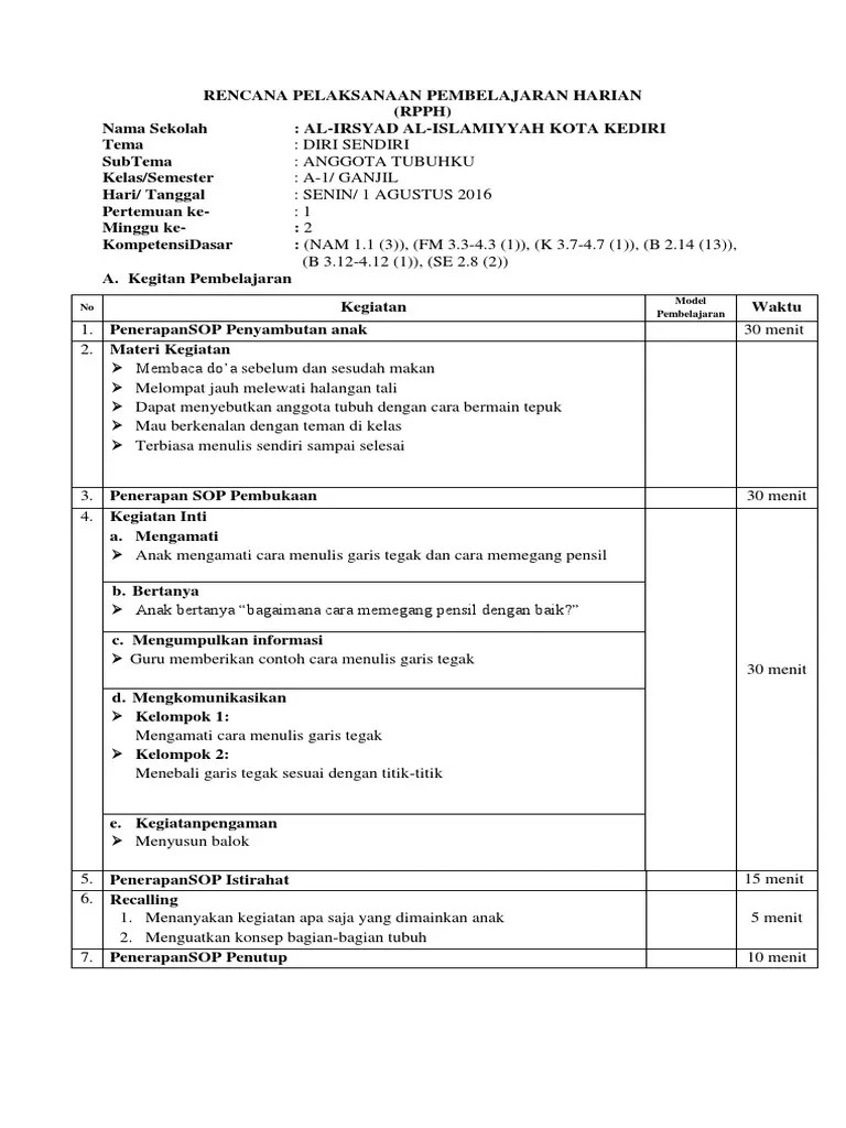 Download file format.doc atau.docx microsoft word. Contoh Rpph Paud Pdf