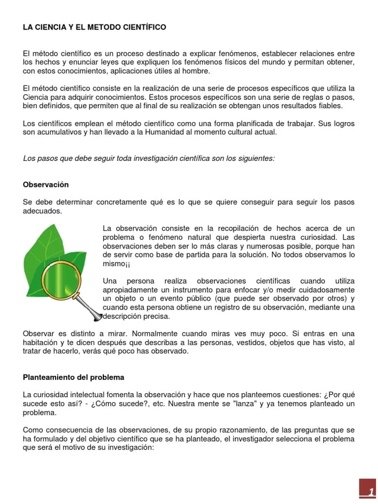 La Ciencia Y El Metodo Científico | PDF | Teoría | Science
