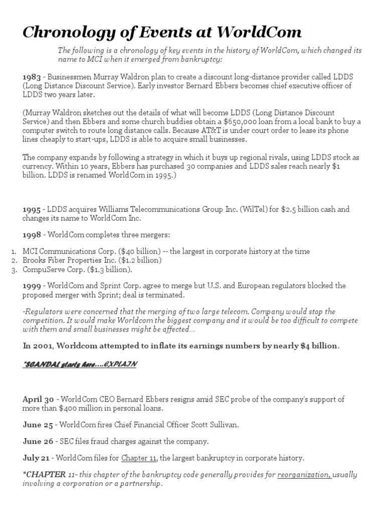 Worldcom Scandal | PDF | Expense | Bankruptcy