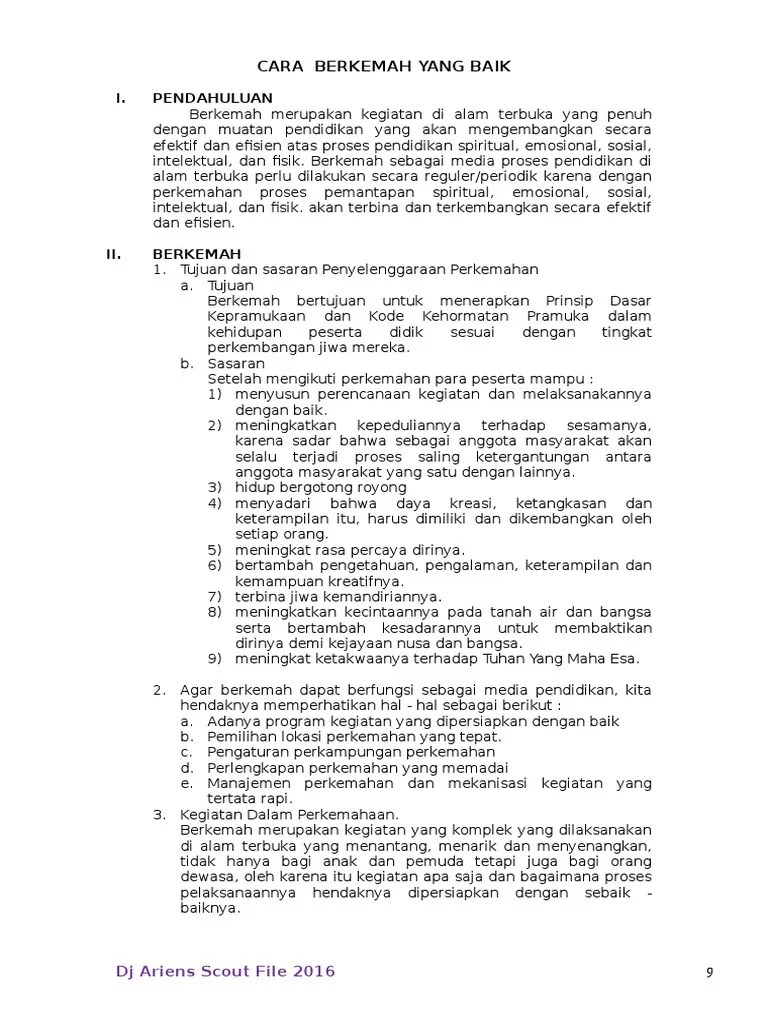 Materi Cara Berkemah Yang Baik | PDF