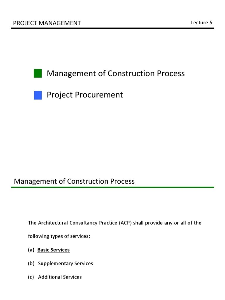 Management Of Construction Process And Project Procurement | PDF ...