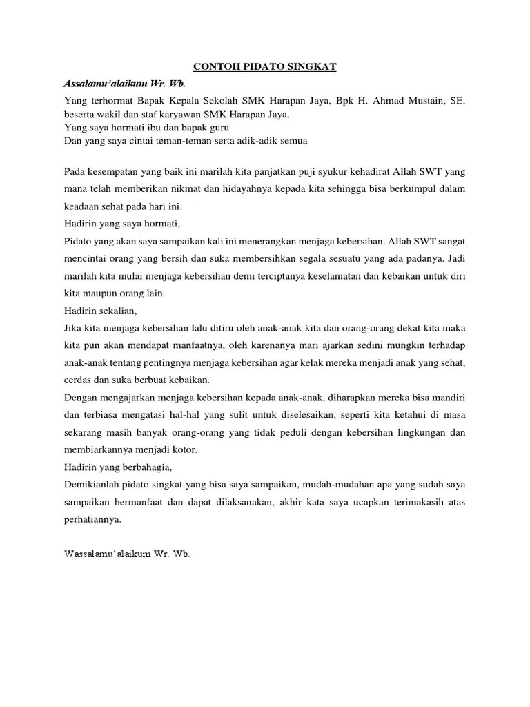 Contoh Pidato Singkat | PDF