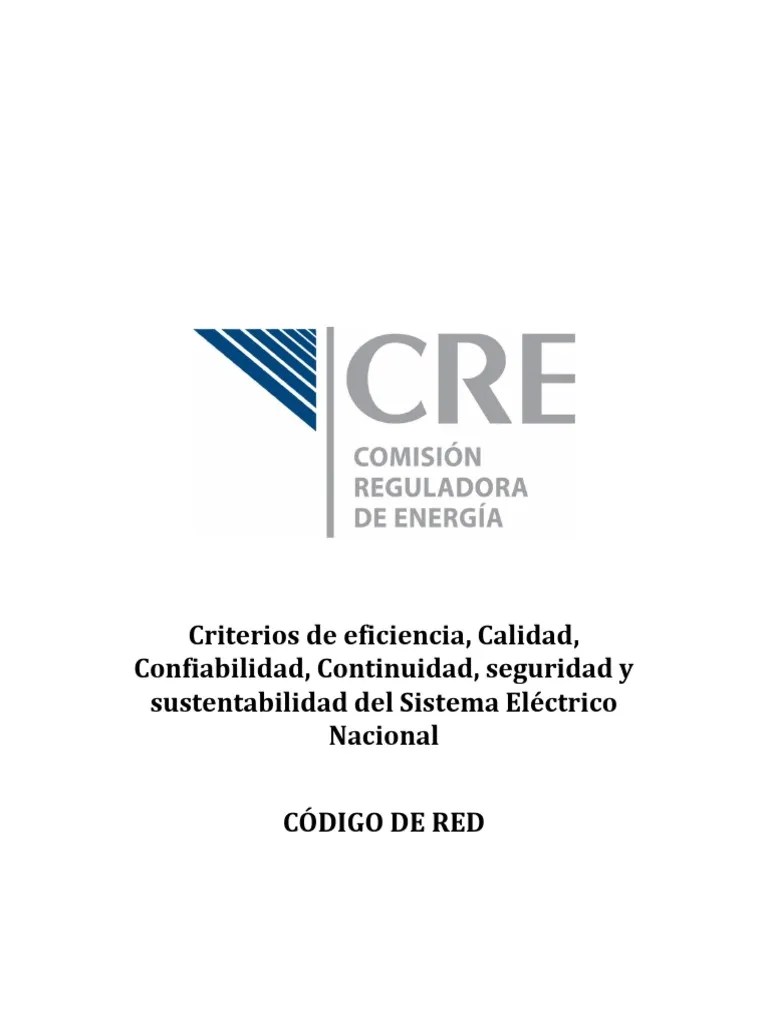 Código De Red Criterios Generales - 27112015 | PDF | Generación Eléctrica | Red Eléctrica