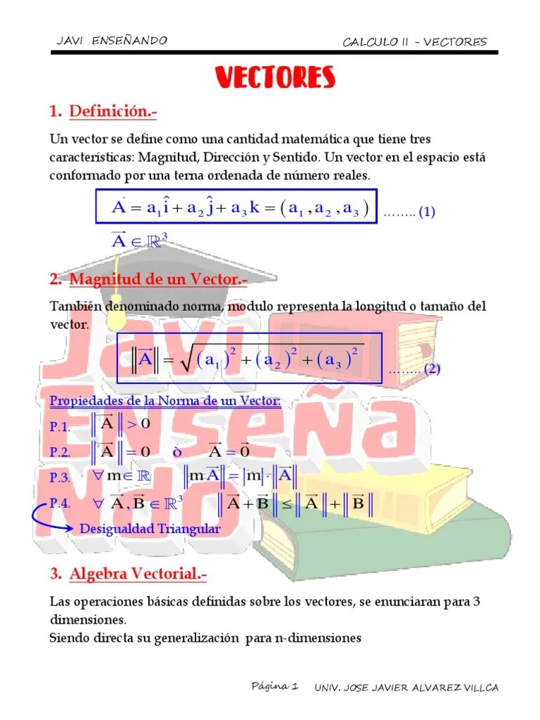 Tema 1 - Vectores PDF | PDF | Espacio Vectorial | Vector Euclidiano