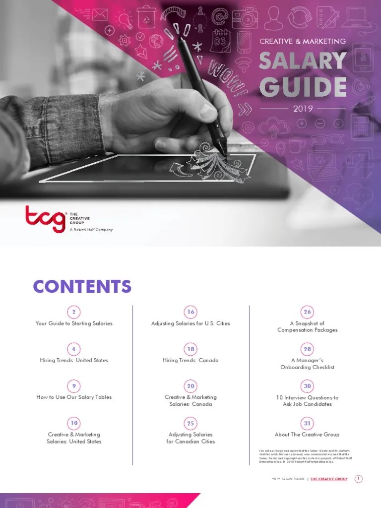 2019 Salary Guide - Creative & Marketing | PDF | Recruitment | Public ...