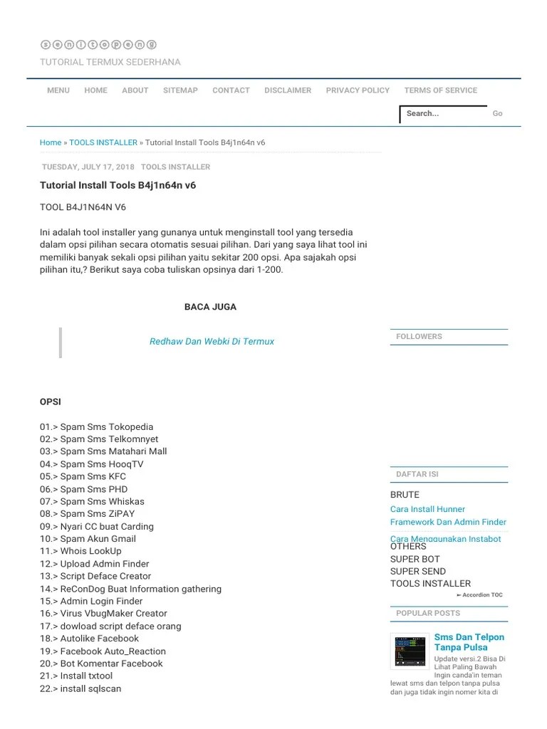 Tujuannya tentu saja untuk mengumpulkan banyak follower agar menarik pemilik . 200 Tools Termux Sfile Pdf