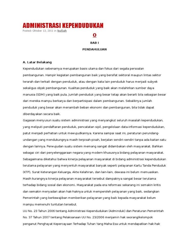 Administrasi Kependudukan | PDF