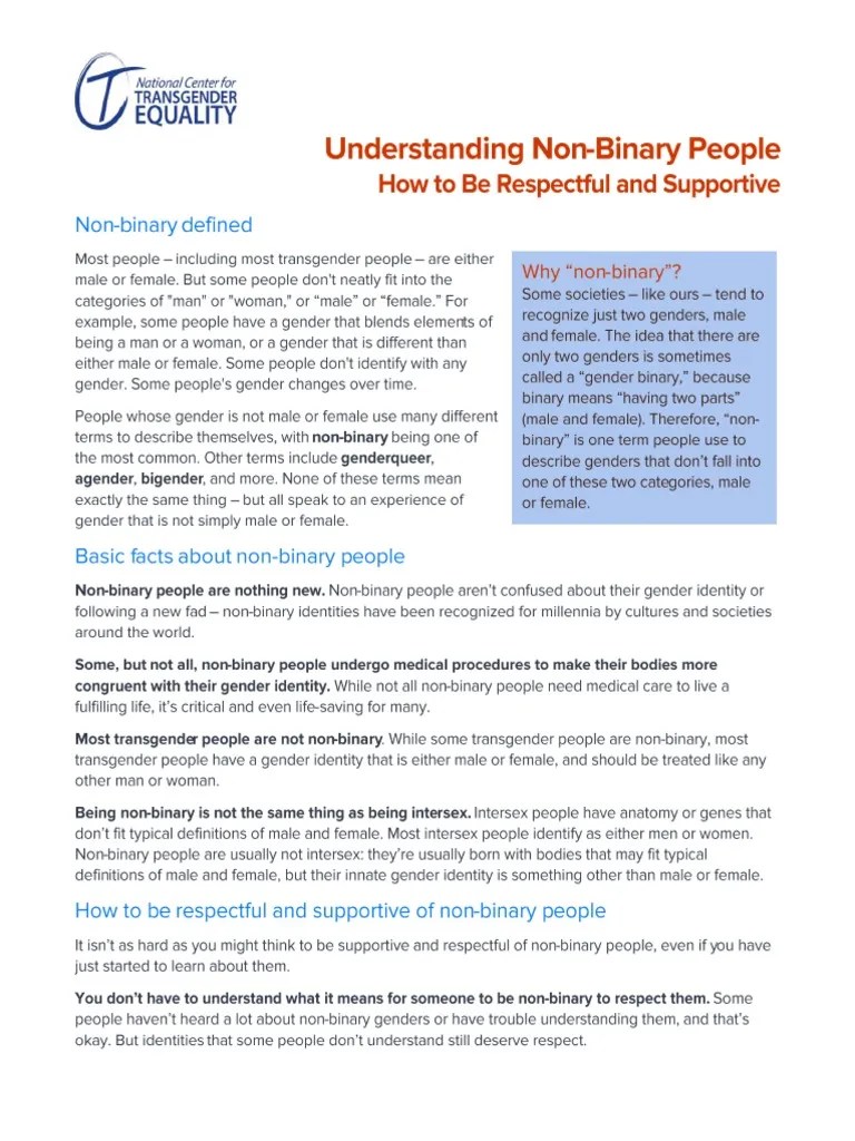 Understanding Non Binary People PDF | PDF