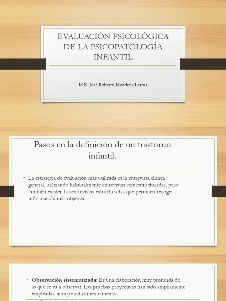 Evaluación Psicológica De La Psicopatología Infantil | PDF | Manual ...
