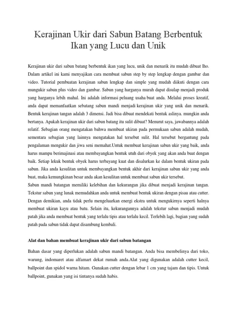 Kerajinan sabun ukir prakarya ukir sabun / souvenir sabun bentuk ikan. Kerajinan Ukir Dari Sabun Batang Berbentuk Ikan Yang Lucu Dan Unik Pdf