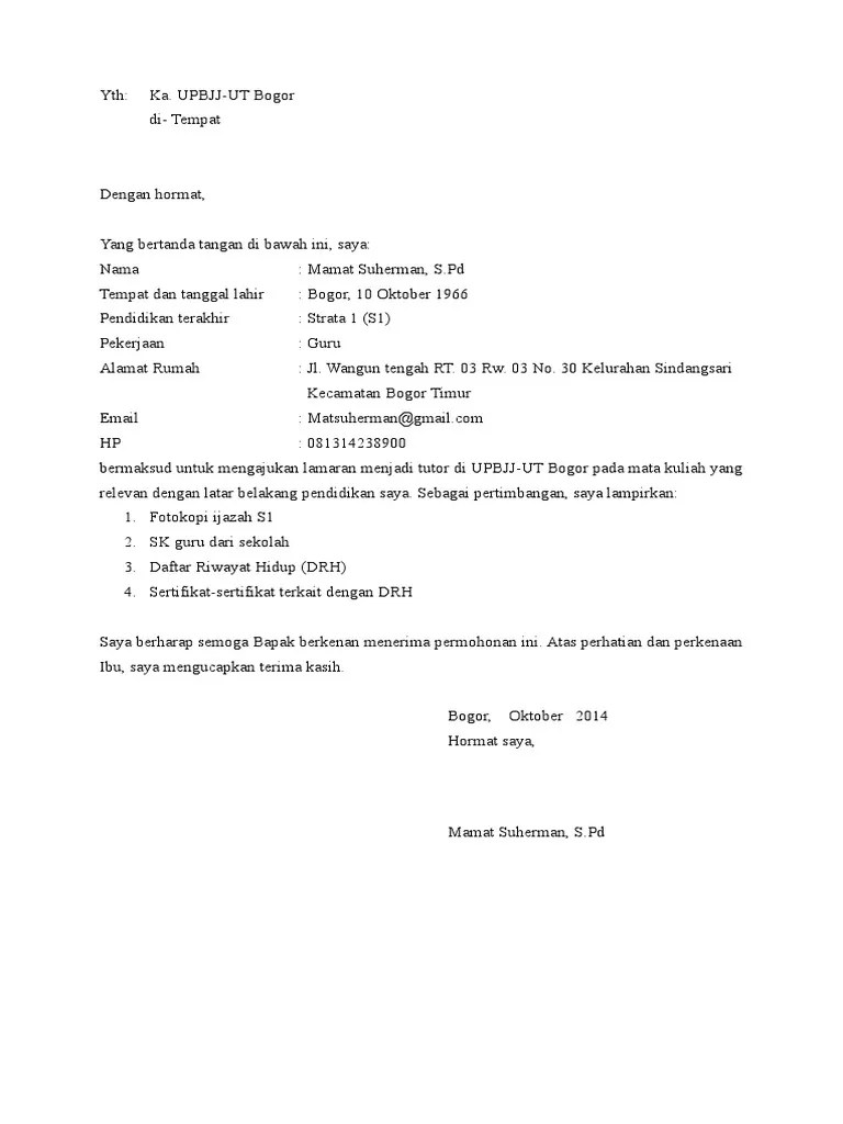 Hallo sahabat ut blora,yuk ikuti pelayanan bimbingan akademik bagi mahasiswa yang mengalami kesulitan dalam mengerjakan berbagai tugas akademik seperti tugas… Surat Lamaran Tutor Pdf