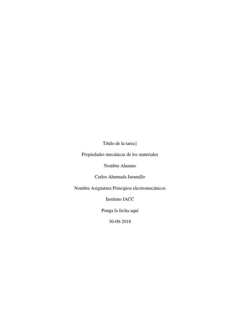 Tarea S3 Principios Electromecanicos | PDF | Fatiga (material) | Materiales