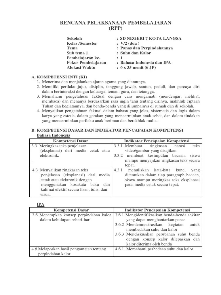 Berikut ini adalah contoh rencana pelaksanaan pembelajaran kelas 5 dalam jaringan (daring) subtema 1 pembelajaran 1 sampai dengan 6. Rpp Kelas 5 Tema 6 Pdf