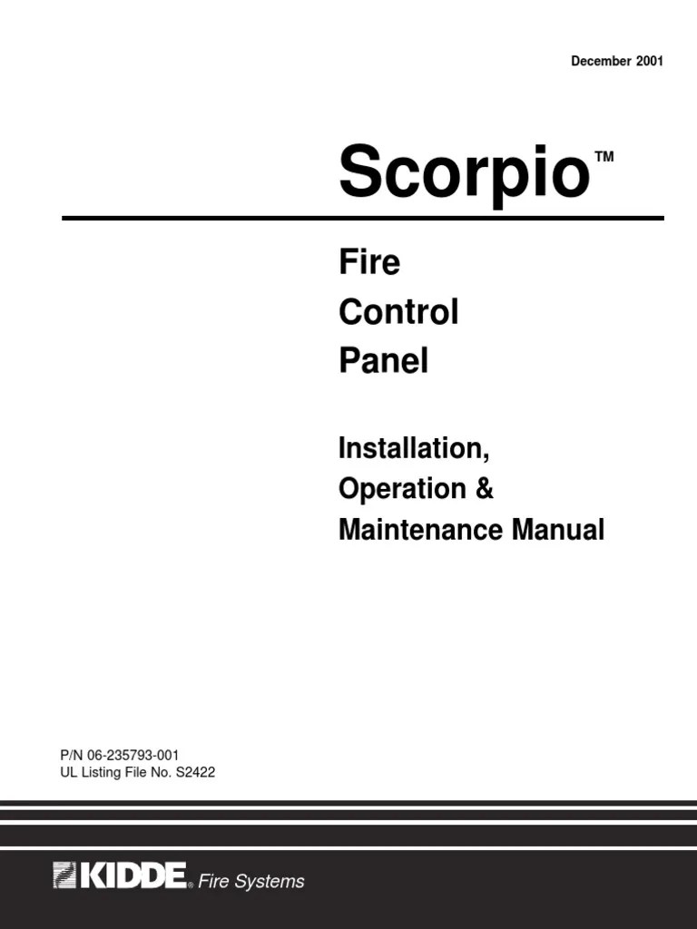 Scorpio Fire Control Panel Electricity Electrical