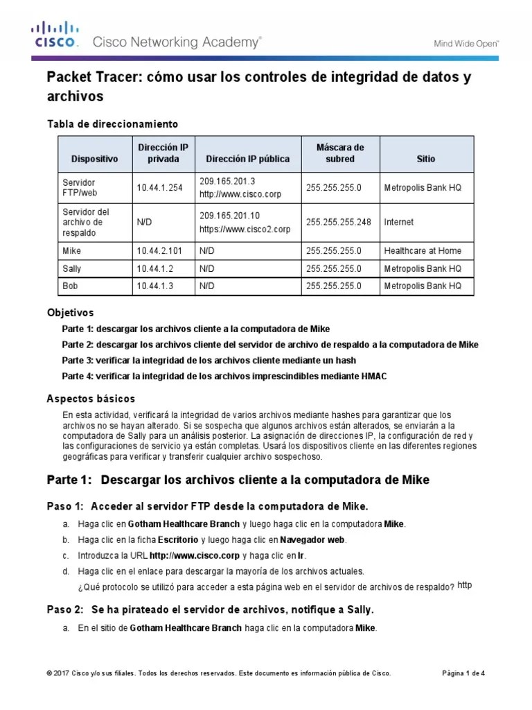 2.5.2.7 Packet Tracer - Exploring File And Data Encryption Resuelto ...