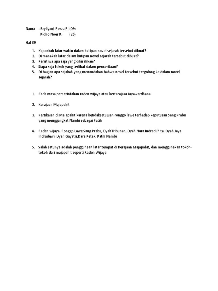 Kapankah Latar Waktu Cerita Dalam Kutipan Novel Sejarah Tersebut Dibuat  Gajah Mada - Coba Sebutkan