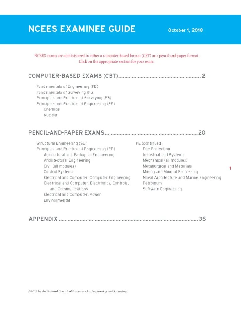 Electrical And Computer CBT Exam Specifications - Fe-Ele-Cbt-Specs | PDF | Test (Assessment ...