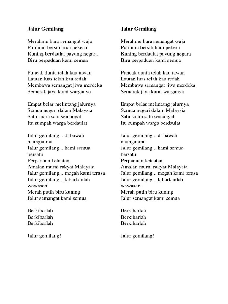 Lirik Jalur Gemilang | PDF