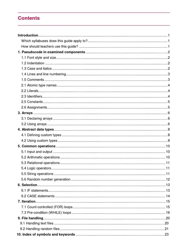 Alevel Computer Science (Pseudocode Notes) | PDF | Parameter (Computer ...