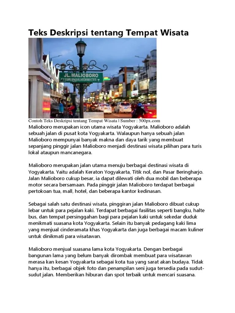 Di bawah ini saya sajikan banyak contoh. Teks Deskripsi Tentang Objek Wisata Python