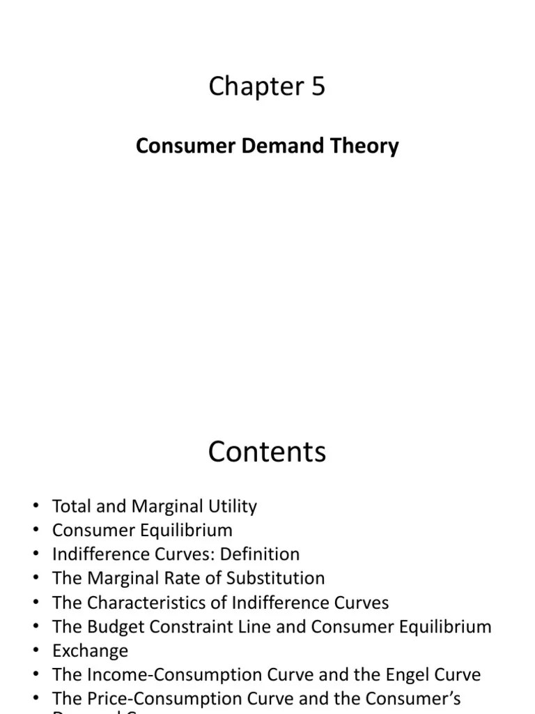 Chapter 5. Consumer Demand Theory | PDF | Utility | Business Economics