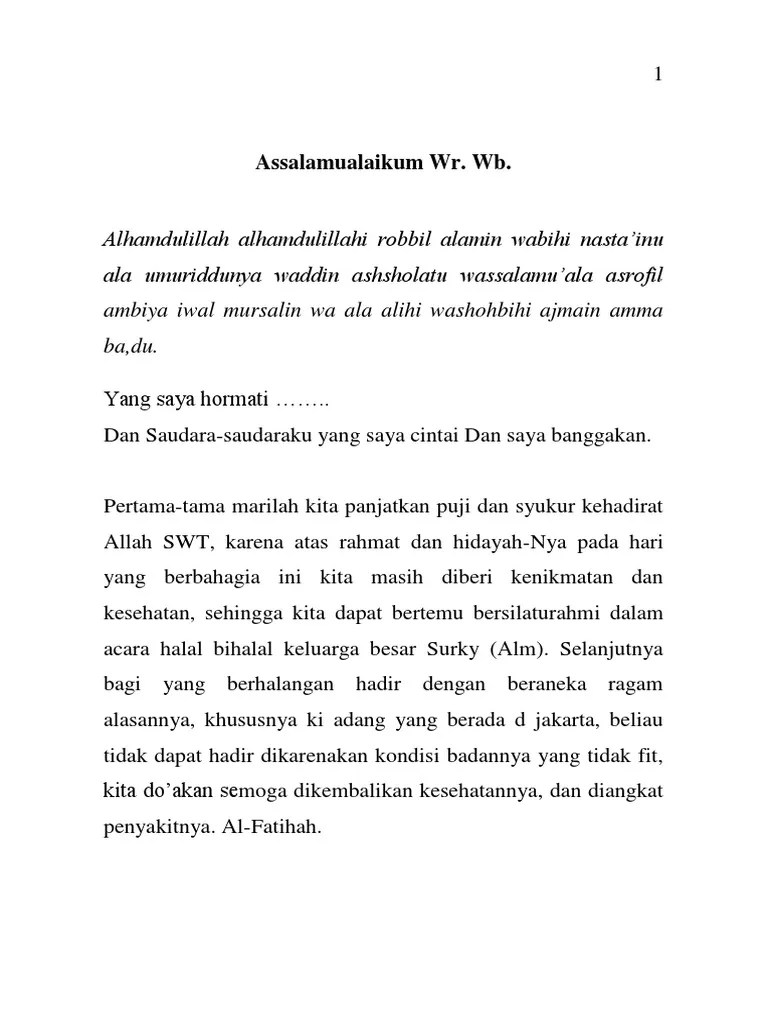 Teks pidato contoh mc pada acara halal bi halal mc halal bihalal . Teks Mc Halal Bihalal Keluarga