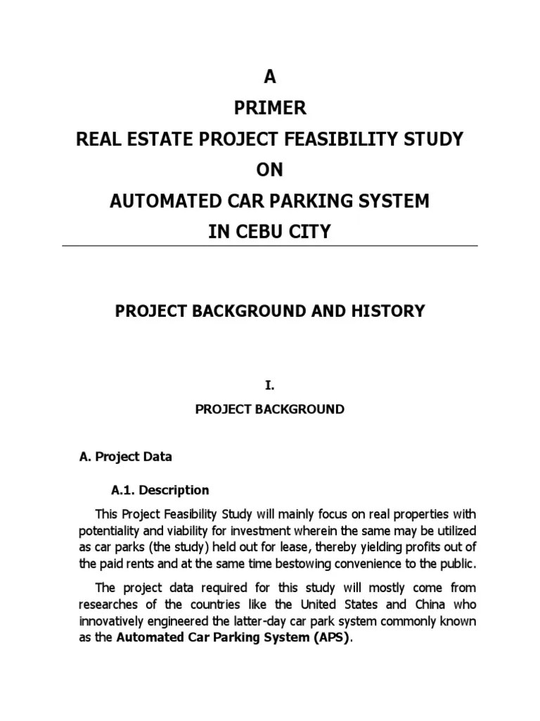 Real Estate Project Feasibility Study | PDF | Parking | Feasibility Study