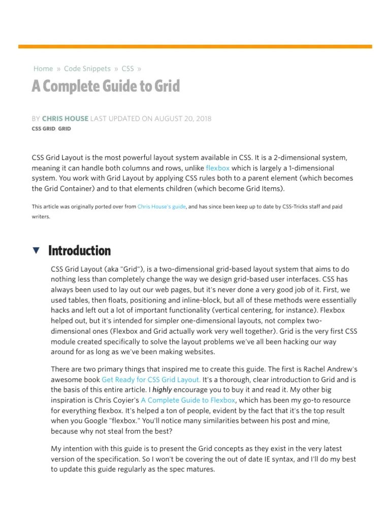 A Complete Guide To Grid | PDF | Cascading Style Sheets | Page Layout