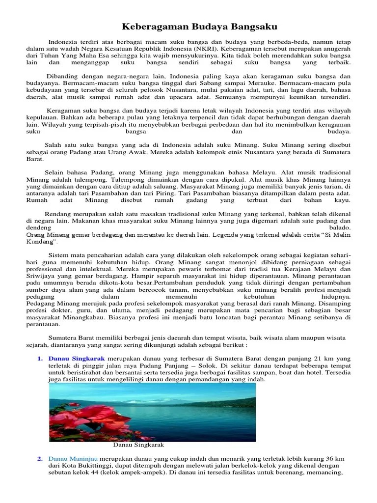 Makalah bahasa indonesia tentang (paragraf) disusun oleh: Keberagaman Budaya Bangsaku