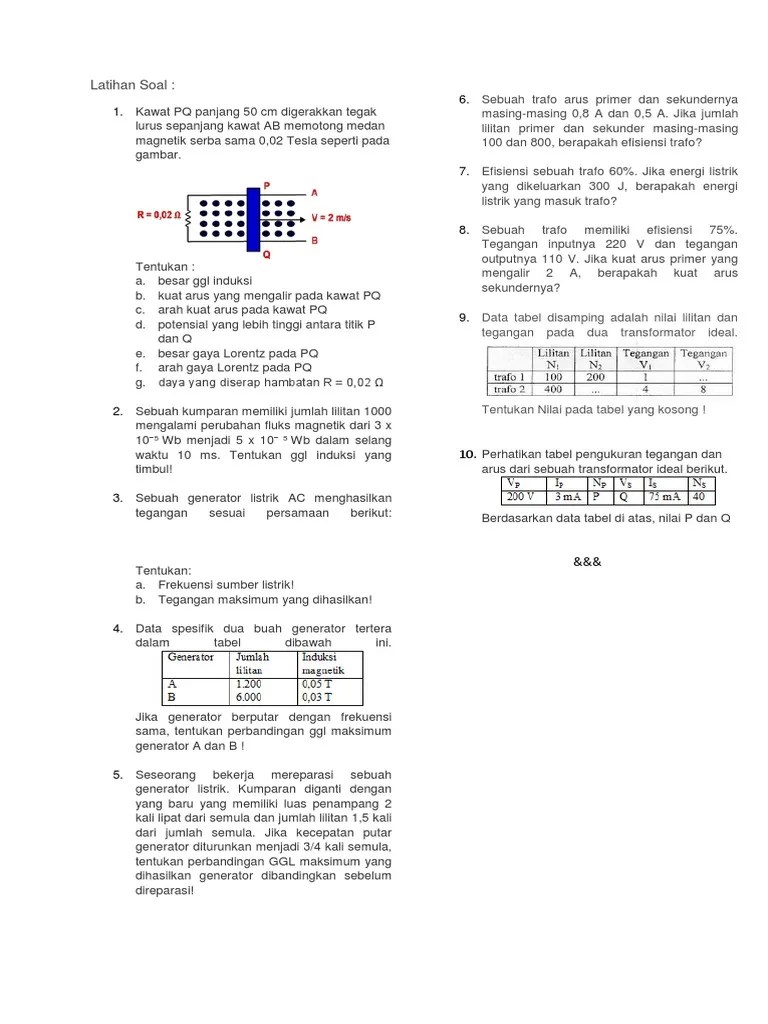 Data Spesifik Dua Buah Generator Tertera Dalam Tabel Berikut - Sumber  Berbagi Data