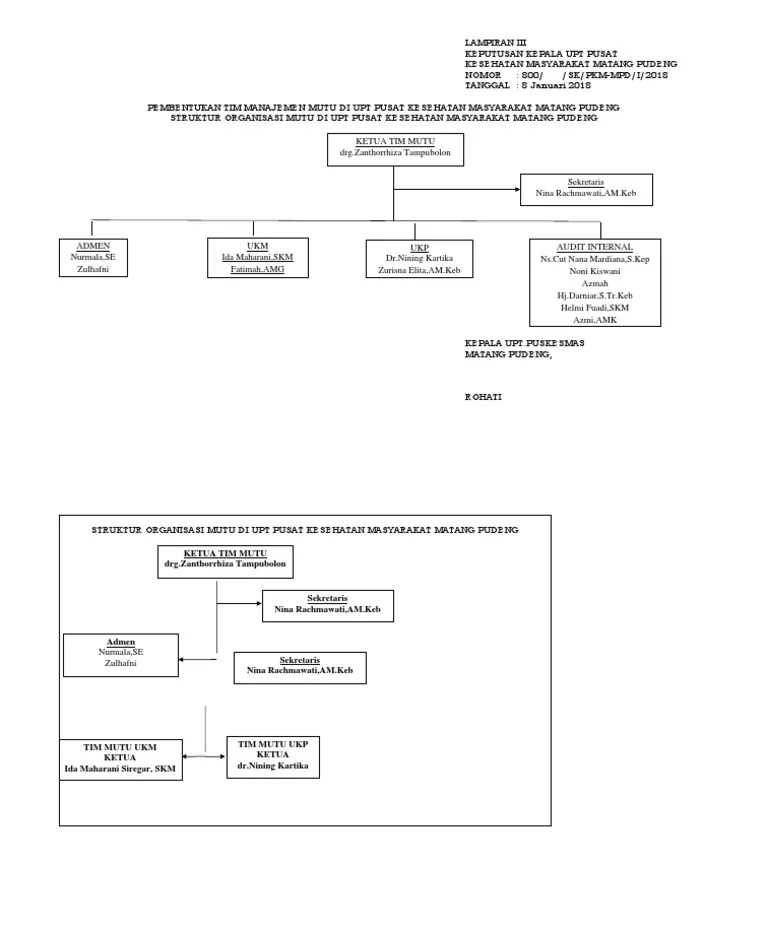 Struktur Tim Mutu | PDF