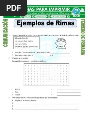 Ejercicios Rimas Para Niños De Primero De Primaria / Juego De Rimas Para Ninos Descarga Gratis Maestros De Audicion Y Lenguaje