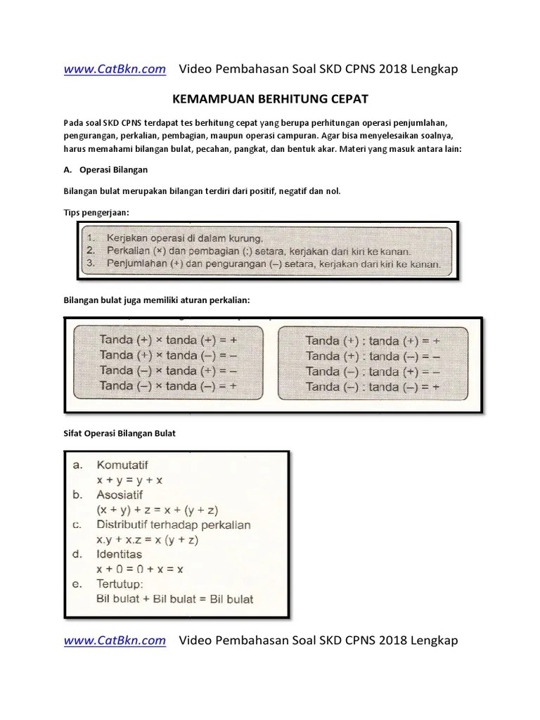 Hari ini kita mau latihan . Materi Soal Skd Cpns 2018 Tiu Berhitung Cepat Pdf