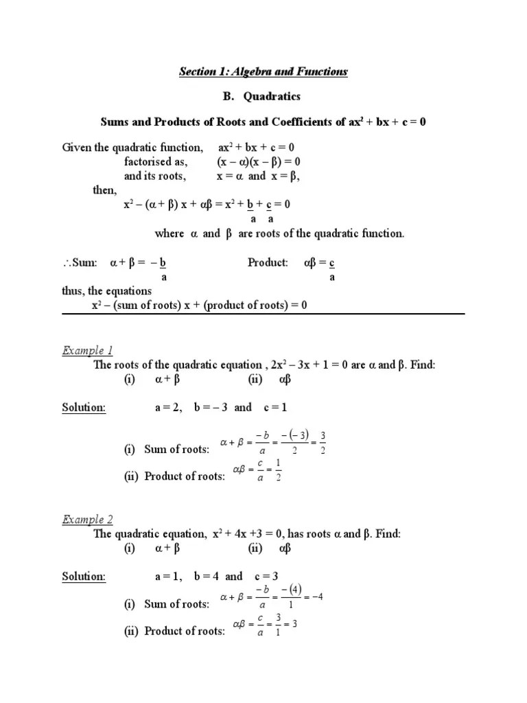 Add Maths Quadratics | PDF | Quadratic Equation | Equations
