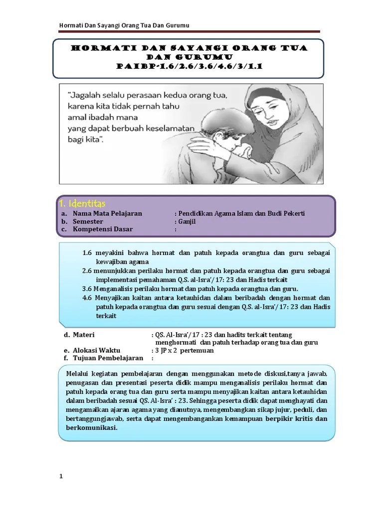 Soal Essay Tentang Menghormati Dan Menyayangi Orang Tua Dan Guru