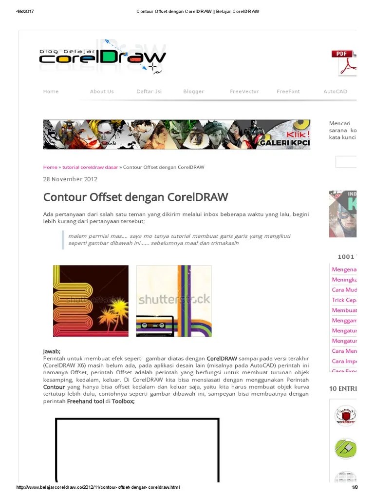 Contour Offset Dengan CorelDRAW - Belajar CorelDRAW | PDF