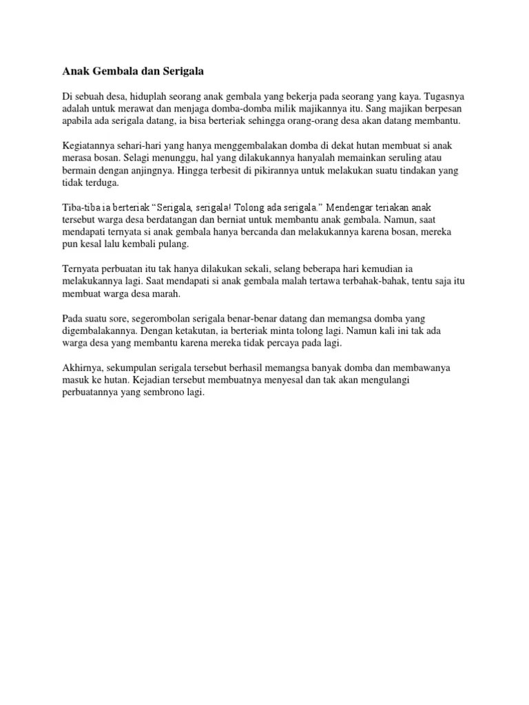 Anak Gembala Dan Serigala | PDF