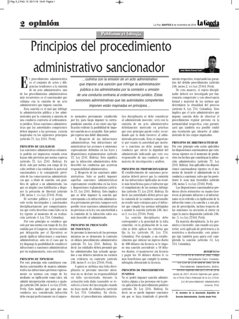 Principios Del Procedimiento Administrativo Sancionador - Autor José ...