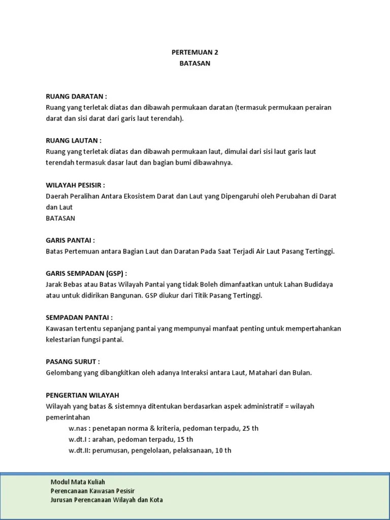 Perencanaan Kawasan Pesisir | PDF
