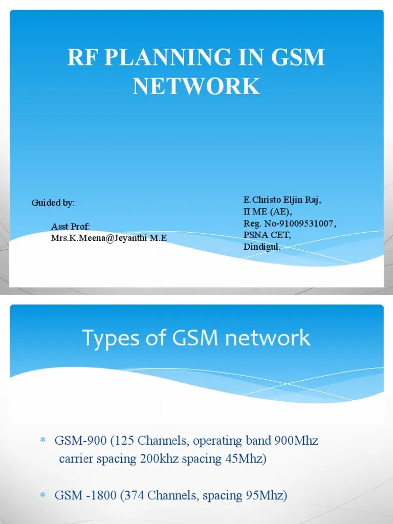 RF Planning In GSM Network | PDF | Gsm | Telecommunications Infrastructure