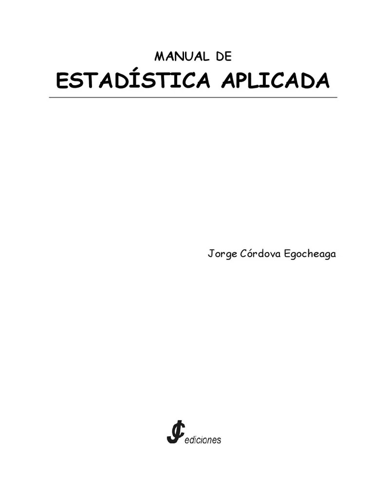 Manual De Estadística Aplicada | PDF | Estimador | Errores Tipo I Y Tipo Ii