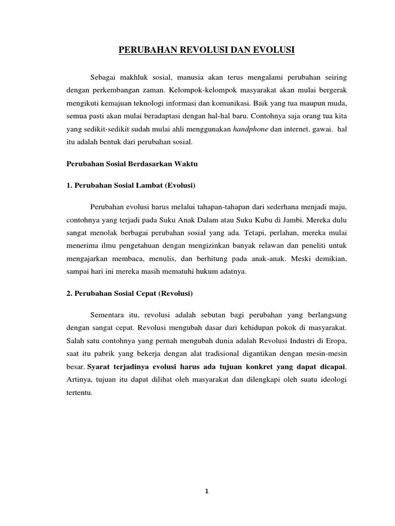 Perubahan Revolusi Dan Evolusi | PDF