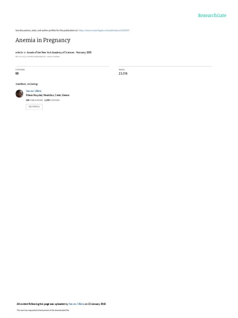 Anemia In Pregnancy | PDF | Anemia | Pregnancy