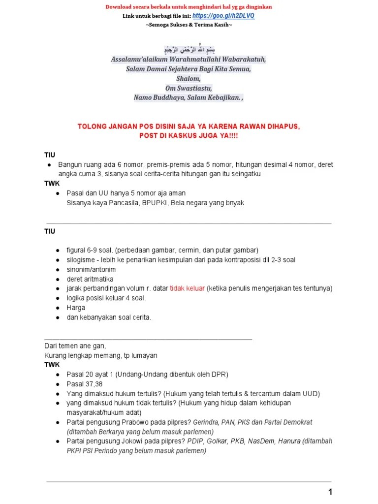 Berikut ini daftar kumpulan latihan soal cpns 2020. Fr Skd 2018 Pdf