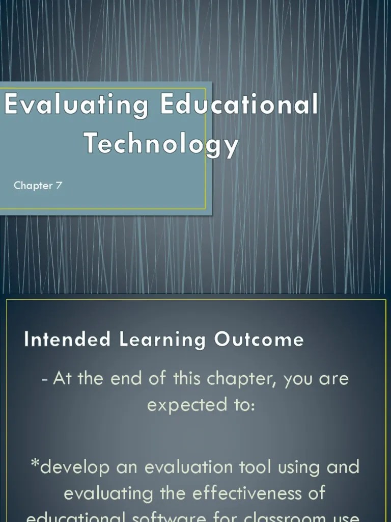 Evaluating Educational Technology | PDF | Educational Assessment | Educational Technology