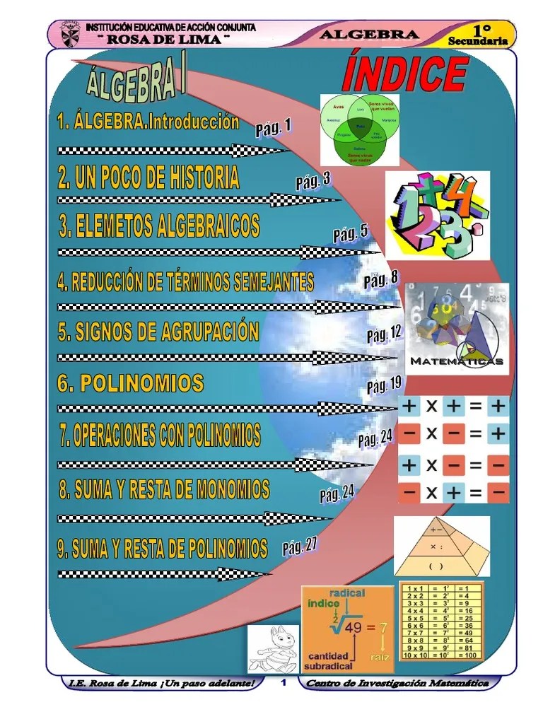 Libro De Algebra 1er Año | PDF | Álgebra | Aritmética