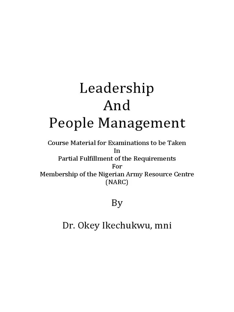 Leadership And People Management | PDF | Leadership | Goal
