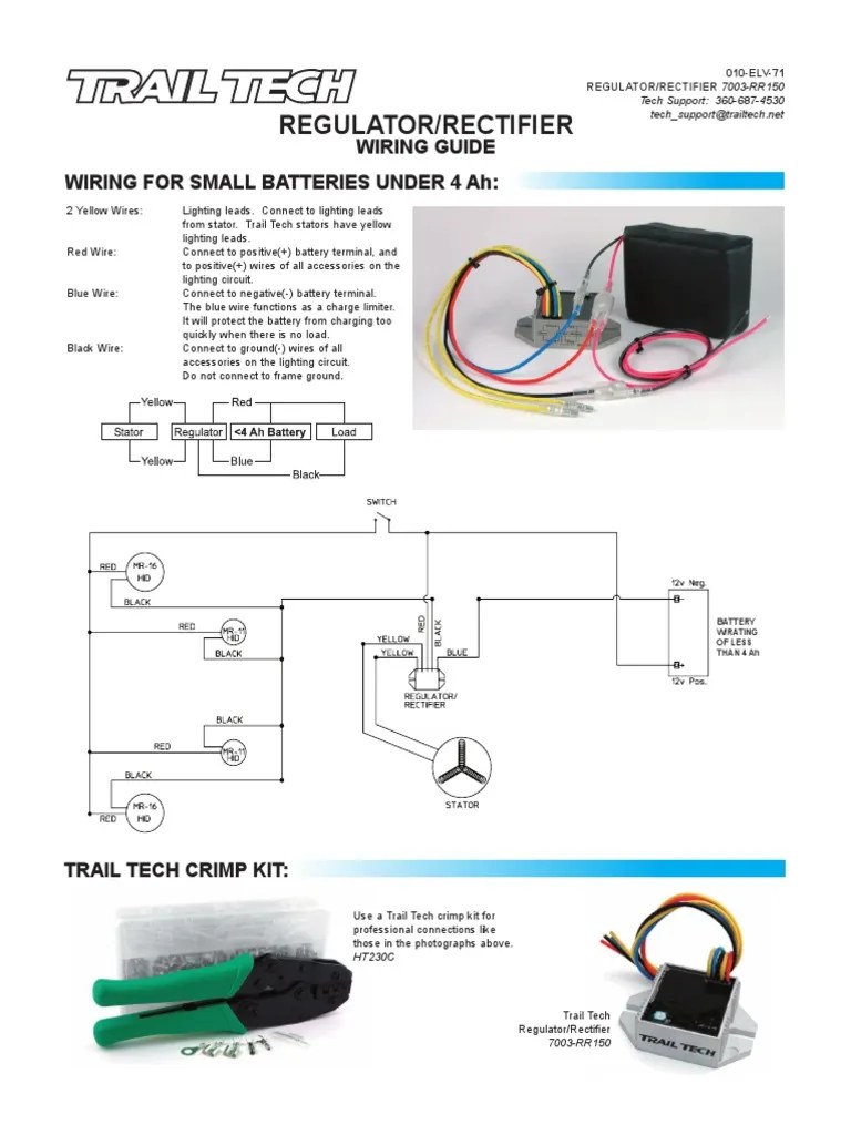 A home or vehicle is a maze of wiring and connections, making repairs and improvements a complex endeavor for some. Trailtech Rectifier 010 Elv 71 Pdf Rectifier Electrical Wiring