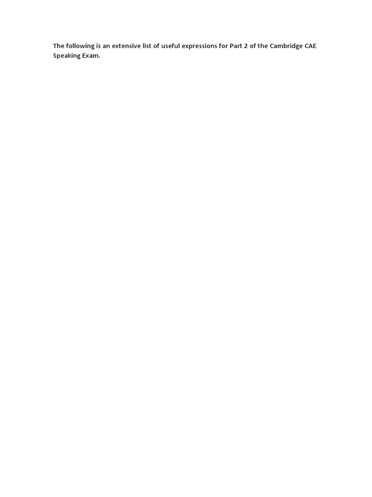 Cambridge CAE Speaking Part 2 - Useful Expressions Part 4 | PDF